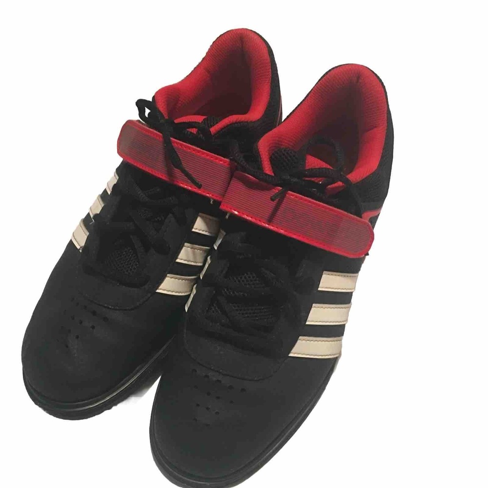 Adidas Powerlift Men's Power Lifting Shoes Black Red Q33821 Size 8 Read Descript